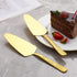 Gold Cake Pie Server Set of 3, 9.3-inch Stainless Steel Pastry Server with Fashion Patterns, Dishwasher Safe