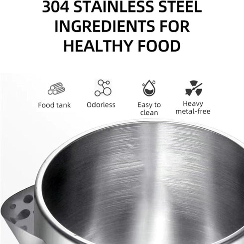 Double Wall Stainless Steel Electric Kettle, 900W Automatic Power Off, 2L Capacity for Home & Office, Black