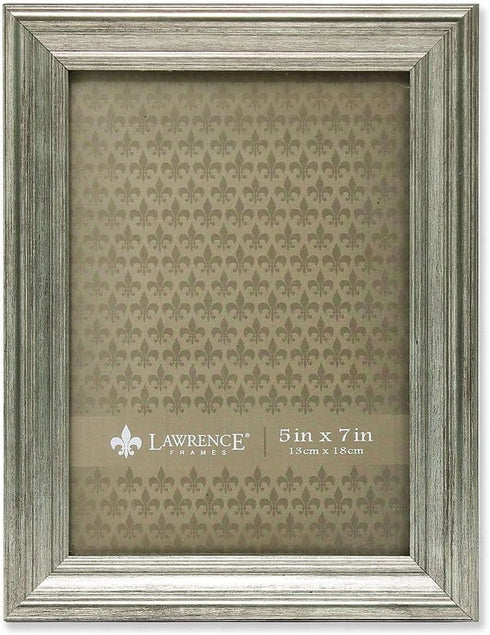 Lawrence Frames Sutter Burnished Picture Frame, Silver, 5x7