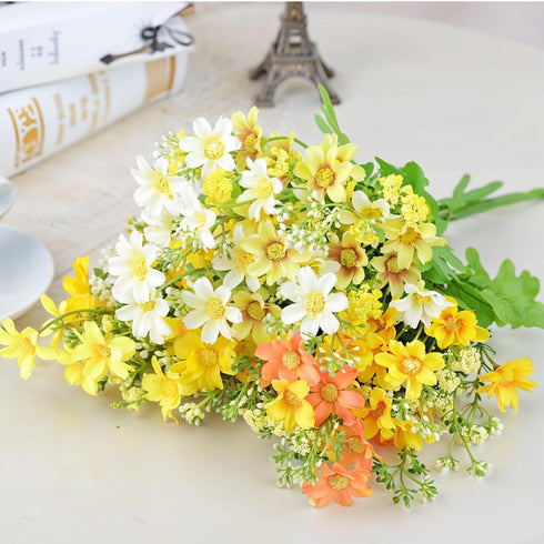 Bunches of 8 Artificial Daisy Flowers in Assorted Colors