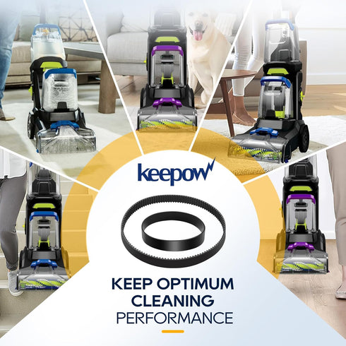 KEEPOW Replacement Belts Set for Bissell 3071 PowerForce, TurboClean DualPro Pet Carpet Cleaner (2+2 Pack)