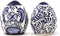 Encantada Handmade Hand-Painted Authentic Mexican Pottery, Salt and Pepper Shaker Set, Blue Flower (MC085F-K2)
