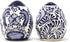 Encantada Handmade Hand-Painted Authentic Mexican Pottery, Salt and Pepper Shaker Set, Blue Flower (MC085F-K2)