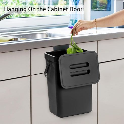 stonespace 3.2 Gallon/12L Bin,1 Pack Under Sink Trash CanKitchen Compost Bin, Diaper Pail, Hanging Garbage Can for Baby