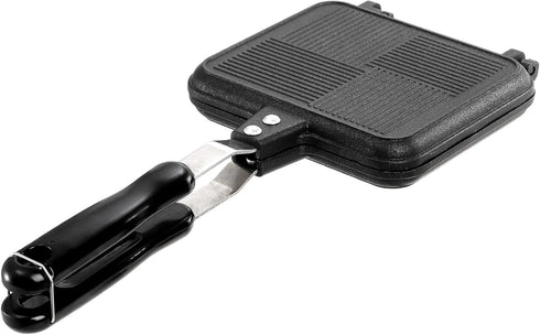 Elsjoy Non-Stick Hot Sandwich Panini Maker with Handle, Aluminum Double Sided Frying Pan, Detachable Grilled Sandwich