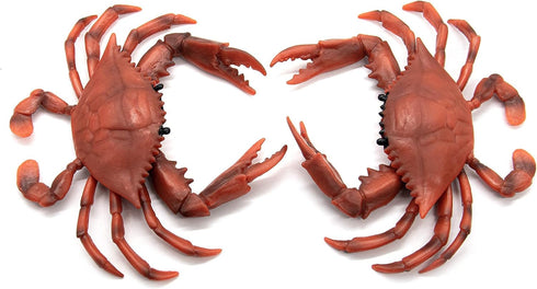 2-Pack) AUEAR, Plastic Crab for Decor Artificial Sea Life Creatures, Simulated Animal Home Party Creative Gift (Red