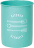 Now Designs Turquoise Powder-Coated Steel Utensil Crock