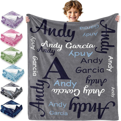 Yoke Style Ship Next Day, Personalized Blankets for Teen Girls/Boys, Custom Name