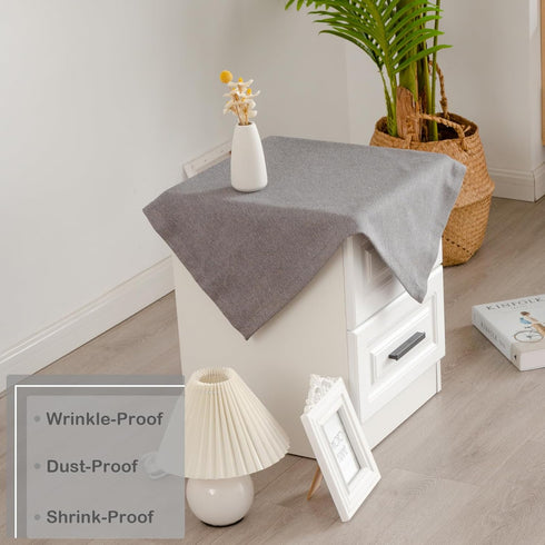 24 24 Inch Small Square Solid Grey End Table Cloth Washable Heavy Weight Wrinkle Resistant Tablecloth Soft Farmhouse