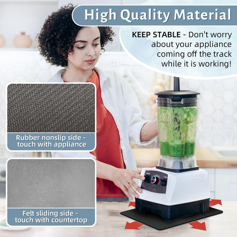 LOPNUR Appliance Sliders for Kitchen Appliances, Cut to Fit, 360° Rotating Appliance Mover Kitchen Appliance Slider, Coffee Mat Heat Resistant for Microwave, Toaster Oven, Air Fryer (10"x14", 1 Pack)