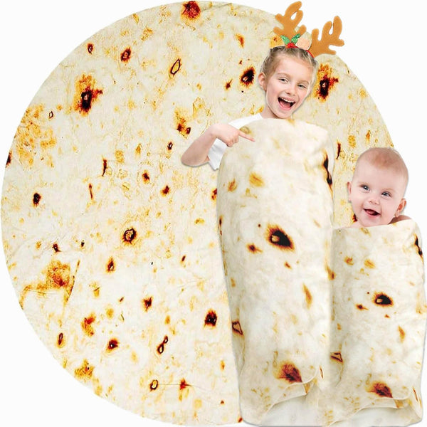 Burrito Tortilla Blanket Baby Stuff Shower White Elephant Gifts for Kids Throw