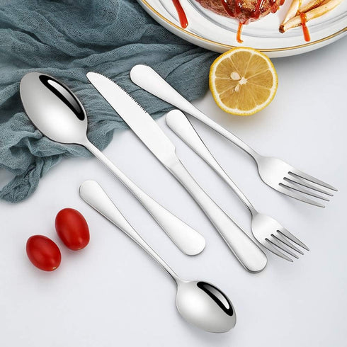 Silverware Set, Briout 20 Piece Flatware Set Service for 4, Stainless Steel Cutlery, Dishwasher Safe