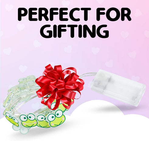 20ct 7 (2 Silver Buffalo Sanrio Hello Kitty and Friends Keroppi Decorative String Lights, Feet Long, Battery Powered AA