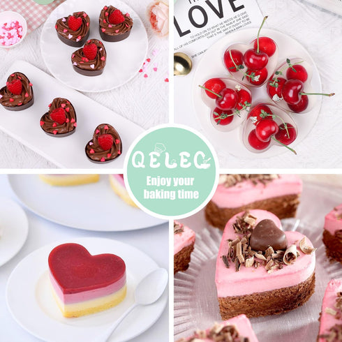 Silicone Heart Molds, 2 Pack Mini Cake Pan for Muffins, Ice Cubes, Chocolate Bombs, and Cupcakes