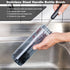 Water Bottle Brush, 15 Inches Long Stainless Steel Handle Bottle Brush Cleaner, Bottle Scrubber, Kitchen Scrub Cleaning Brushes for Cup, Wine Glasses, Coffee Mugs, Tumblers, Wine Decanters, Black by HUMUTA
