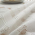 Gernaice 36x36 Inch Rustic Stripe Embroidered Tablecloth Heavy Small Square Tassel Cotton Linen Table Cloth Wrinkle