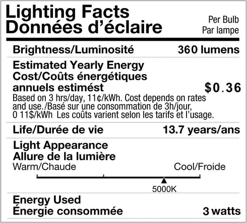 LED Microwave Appliance Light Bulb for Refrigerator, Range Hood, Equivalent 40W Incandescent, Pack of 4