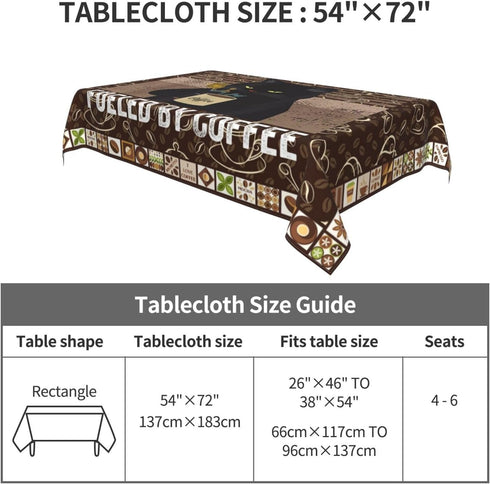 TNOKKU 54x72 Inch Vintage Cat Table Cloth for Party, Waterproof Tablecloth for Kitchen Dining Room Picnic Weddings