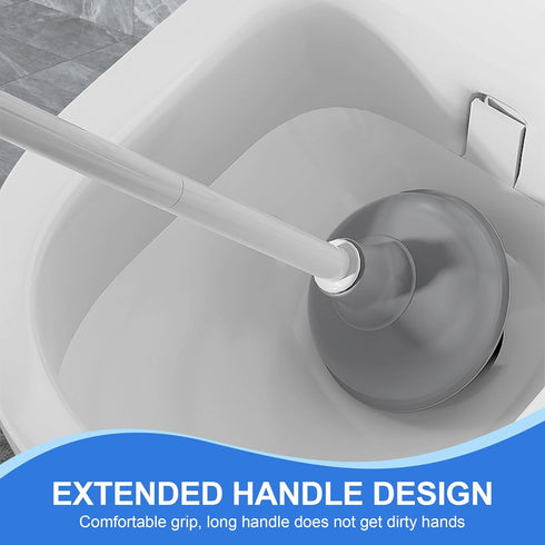 Silkyhose 2 Pack Set, 3 1 Combo(2) Toilet Brush and Plunger in Toilet Bowl Brush and Holder with Crevice Cleaning Brush