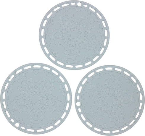 Smithcraft Silicone Pot Holder Trivet Mat for Pots and Pans, Hot Pads for Countertop Tables, Set of 3 (Grey)