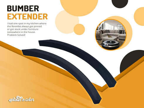 SplashNColor Bumper Extender for Roomba & Eufy Vacuum Cleaners, Height Adjustable to Prevent Stuck Vacuums