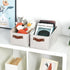 DULLEMELO Fabric Storage Baskets Set of 2 - 11.8x7.9x5.1 inch Small Organizing Baskets with PU Handles (Beige)