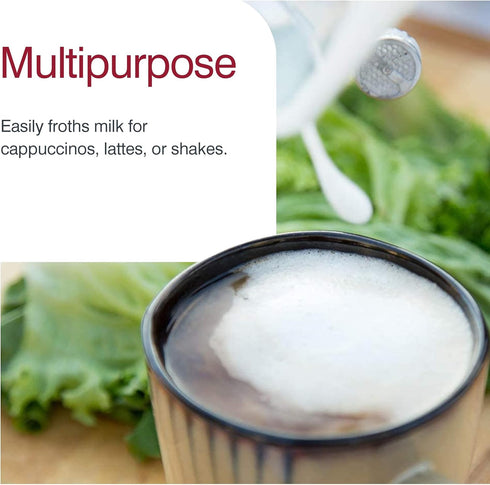 Zyliss Handheld Electric Milk Frother Wand - Versatile Drink Mixer - Frother for Coffee, Cappuccinos, Lattes or Shakes