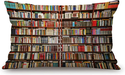 Solekla Library Bookshelf Farmhouse Pillow Covers 12" x 20" Lumbar Pillow Covers Home