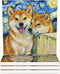 Van Gogh Shiba Inu Coasters for Drinks Set of 4, 4 Inch