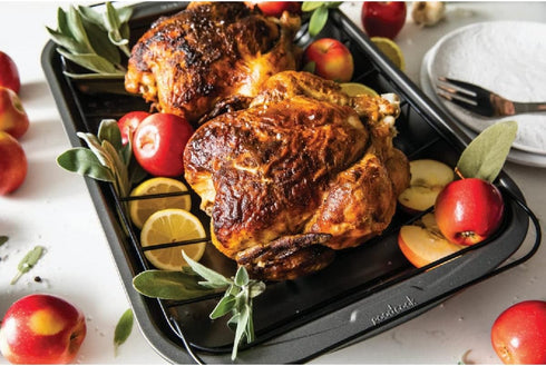 Goodcook 04048 Metal Utensil Nonstick Roast Pan, 11.5 Inch x 15.5, Easy Clean, Silver