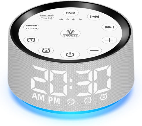 Little Dog Alarm Clock Sound Machine White Brown Noise Machine with 30 Sleeping Sounds