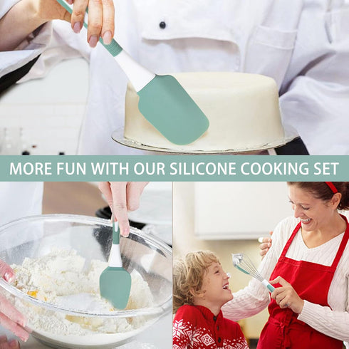 Silicone Kitchen Cooking Utensils Set, 5 Pcs Heat Resistant Spatula Set for Baking Cooking Mixing, Dishwasher Safe