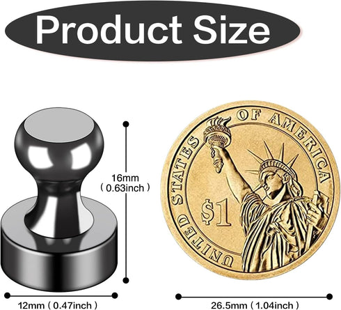LOVIMAG 40Pcs Refrigerator Magnets Black Fridge Magnets, Metal Magnets for Whiteboard Strong Push Pin Magnets, Small Fridge Magnets Adult for Locker, Office, Classroom, Kitchen, Picture