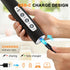 YUSWKO Black Handheld Milk Frother Wand, Rechargeable Electric Whisk with 3 Heads, 3 Speeds for Latte, Cappuccino, Egg