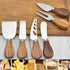 6Pcs Cheese Knife Set, Cheese Knives, Cheese Slicer, Cheese Fork, Wood Handle Stainless Steel Slicer