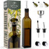 Zulay Kitchen 17oz Olive Oil Dispenser Bottle - Dark Brown Glass Container with Spout, Funnel & Pourer