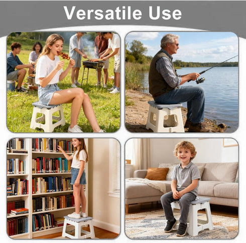 Todetana Folding Step Stool for Adults, Kids Bathroom Stool, Plastic Pink Stepping Stool for Living Room, Compact Fold