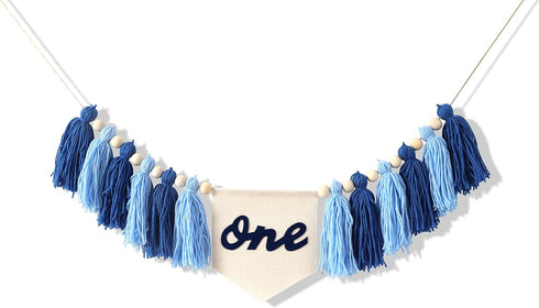 High Chair Banner 1st Birthday Boy - One High Chair Banner,Boy Tassel
