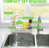 Countertop Sponge Holder for Kitchen Sink, Rustproof Sink Caddy Organizer with Dish Brush Holder, Self-Draining Kitchen