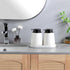 White Round Soap Dispenser Tray, 8'' Ceramic Vanity Tray for Bathroom, Jewelry Ring Dish, Kitchen Sink Organizer
