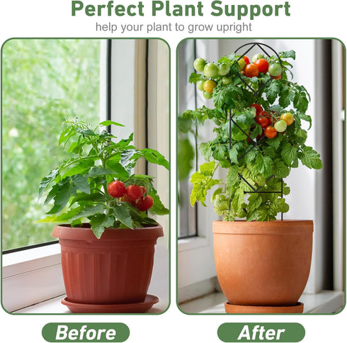 14.6in Set 4p Trellis for Potted Plants, Plant Trellis Indoor, Small Houseplant Trellis for Climbing Plants with Ties