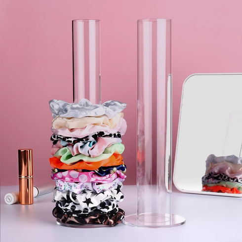 2 Pack Hair Scrunchies Organizer, 11 Inch Holder Stand, Ties Organizer for Girls Room, Jewelry Tower