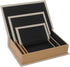 Modern Linen and Wood Decorative Faux Book Boxes Set of 3 - 13", 10", 8" - Beige