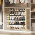TIFFLOI 2-Tier Closet, Stackable Bamboo Shoe Rack, Free Standing Shoe Storage Organizer for Entryway, Doorway - Natural