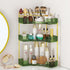 SUNZOS 3-Tier Corner Bathroom Counter Organizer, Bathroom Organizer Countertop with Makeup Brush