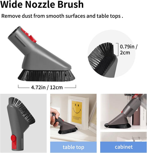 Home Cleaning Kit for Dyson V15 V11 V10 V7 V8, Flexible Hose, Mattress Tool, Stiff Brush, Soft Bristle Attachment