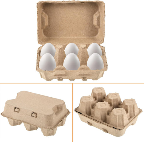Sibosen 50 Pcs Jumbo Duck Egg Cartons Paper Goose Egg Cartons for Normal Size Geese Blank Natural Pulp Jumbo Eggs