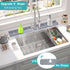 Longer Sink Splash Guard Mat, 33 inch Silicone Faucet Handle Drip Catcher Tray for Kitchen Bathroom Countertop (Grey)