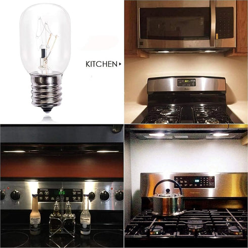 8206232A Microwave Oven Light Bulb - 40W 125V E17 Base, Compatible with Whirlpool, Maytag, GE, Kenmore, 6 Packs