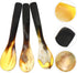 Hemoton 3 Pcs Caviar Mother of Pearl Teaspoons, Ox Horn Serving Spoons for Caviar and Dessert
